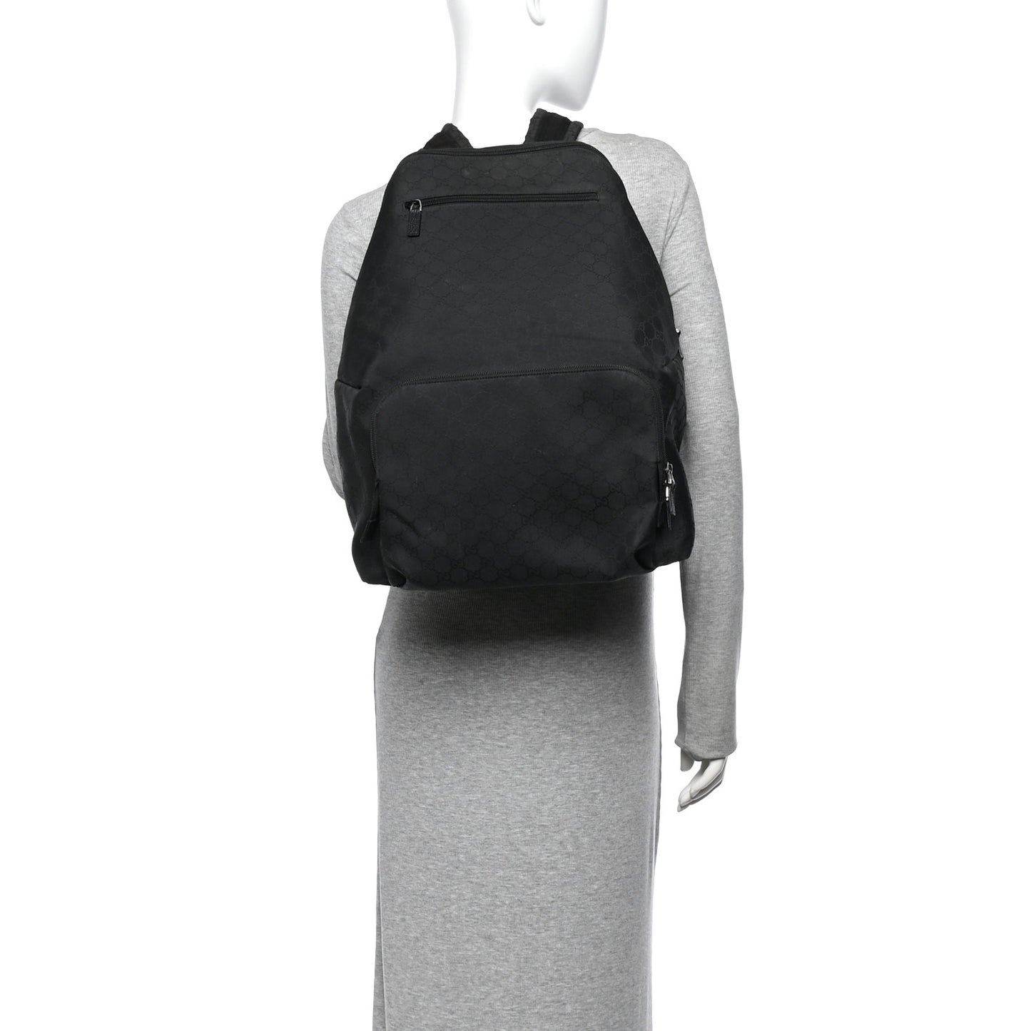 Nylon Monogram Medium Backpack Black