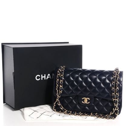 Chanel Lambskin Jumbo Double Flap Navy Blue 5 of 8