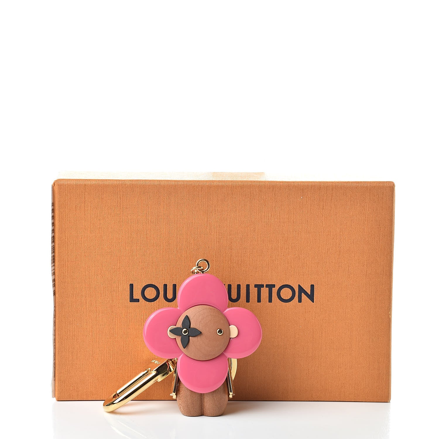 Louis Vuitton Resin Wood Vivienne Bag Charm Pink 5 of 5