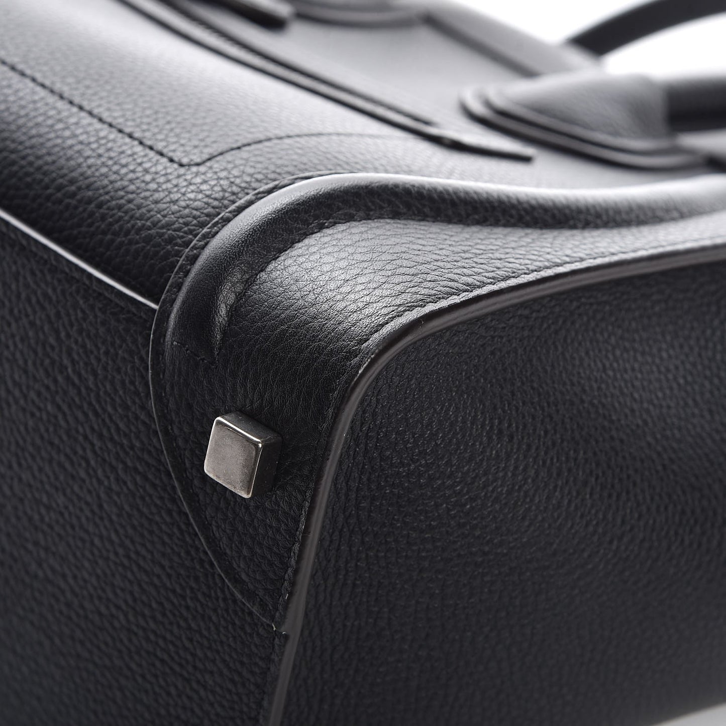 Drummed Calfskin Micro Luggage Black