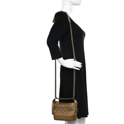 Chanel Tweed Calfskin Small Gabrielle Hobo Gold 2 of 10