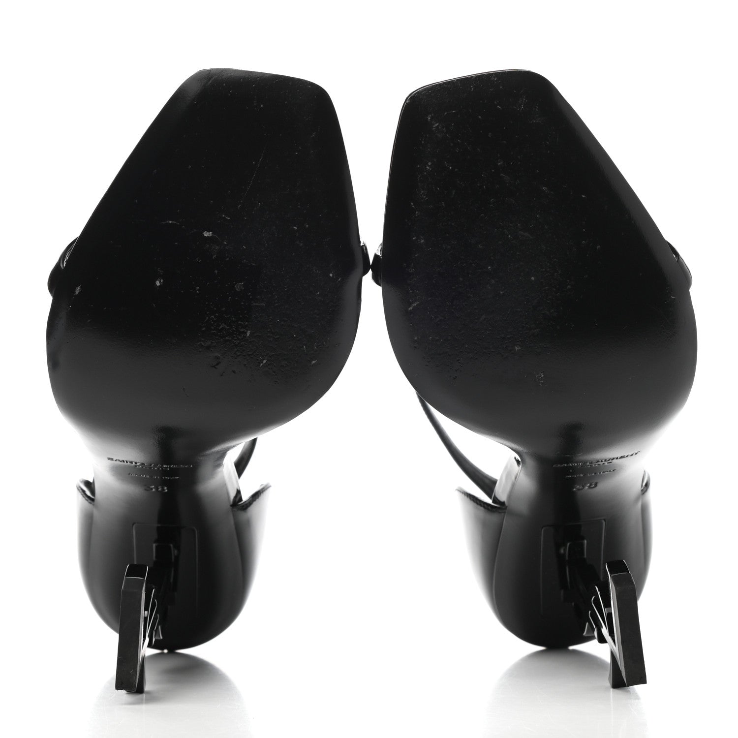 Saint Laurent Patent Calfskin Opyum 110 Sandals 38 Black 5 of 11