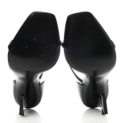 Saint Laurent Patent Calfskin Opyum 110 Sandals 38 Black 5 of 11