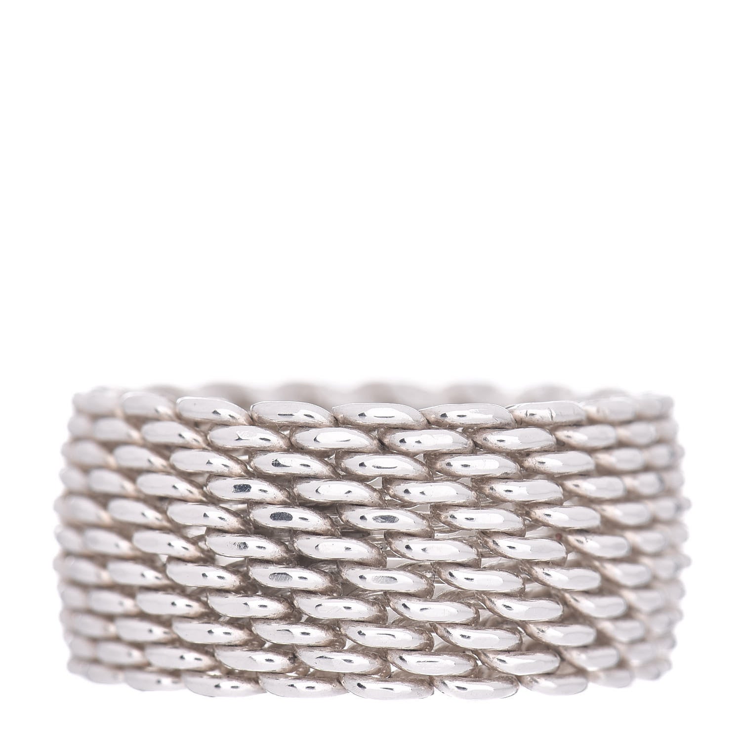 Tiffany Sterling Silver Somerset Mesh Ring 53 6.25 1 of 4