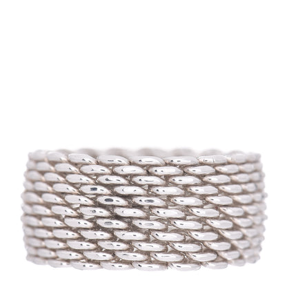 Tiffany Sterling Silver Somerset Mesh Ring 53 6.25 1 of 4