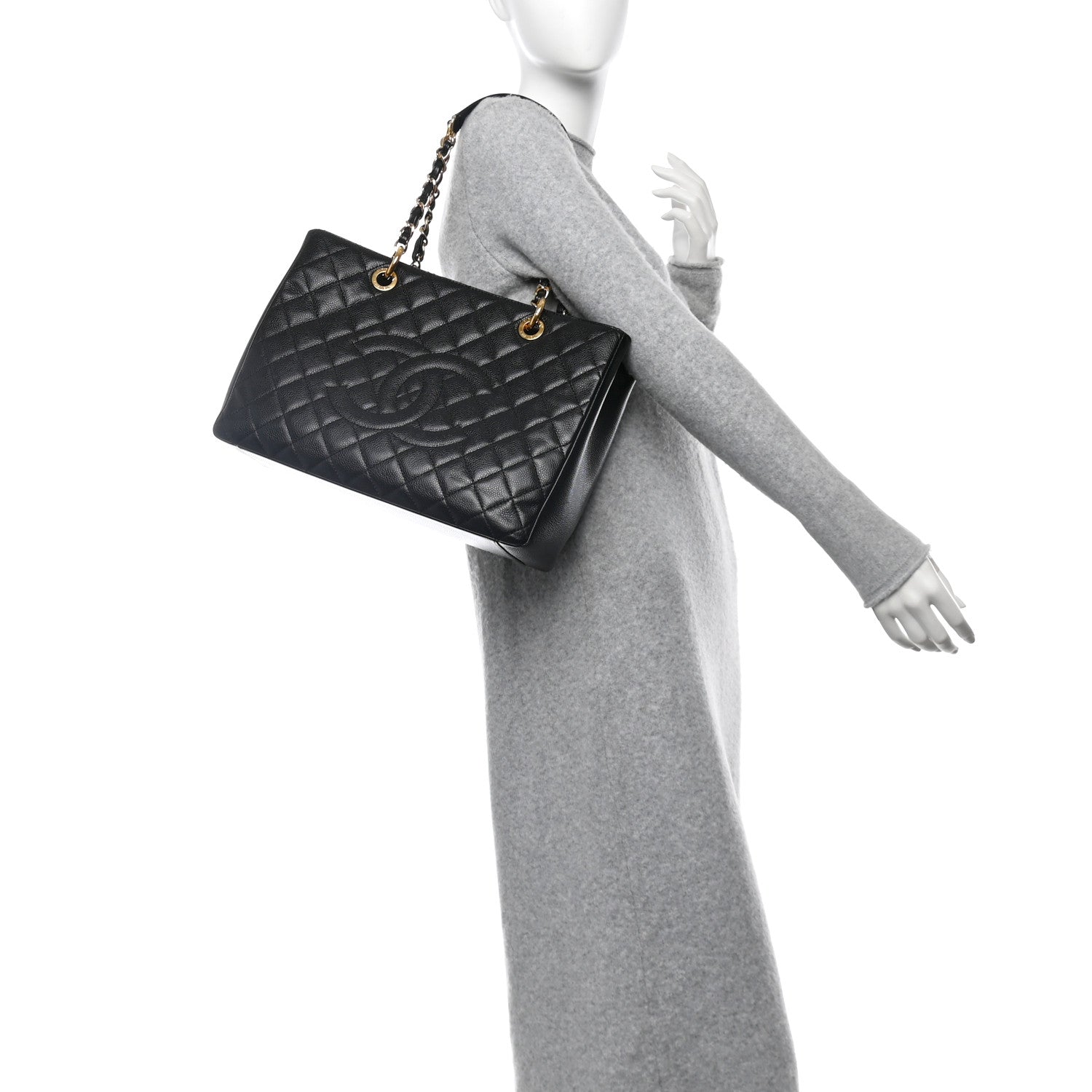 Chanel Caviar Quilted Grand Shopping Tote GST Black 2 of 12