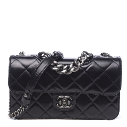 Chanel Glazed Calfskin Quilted Medium Perfect Edge Flap Black 1 of 12