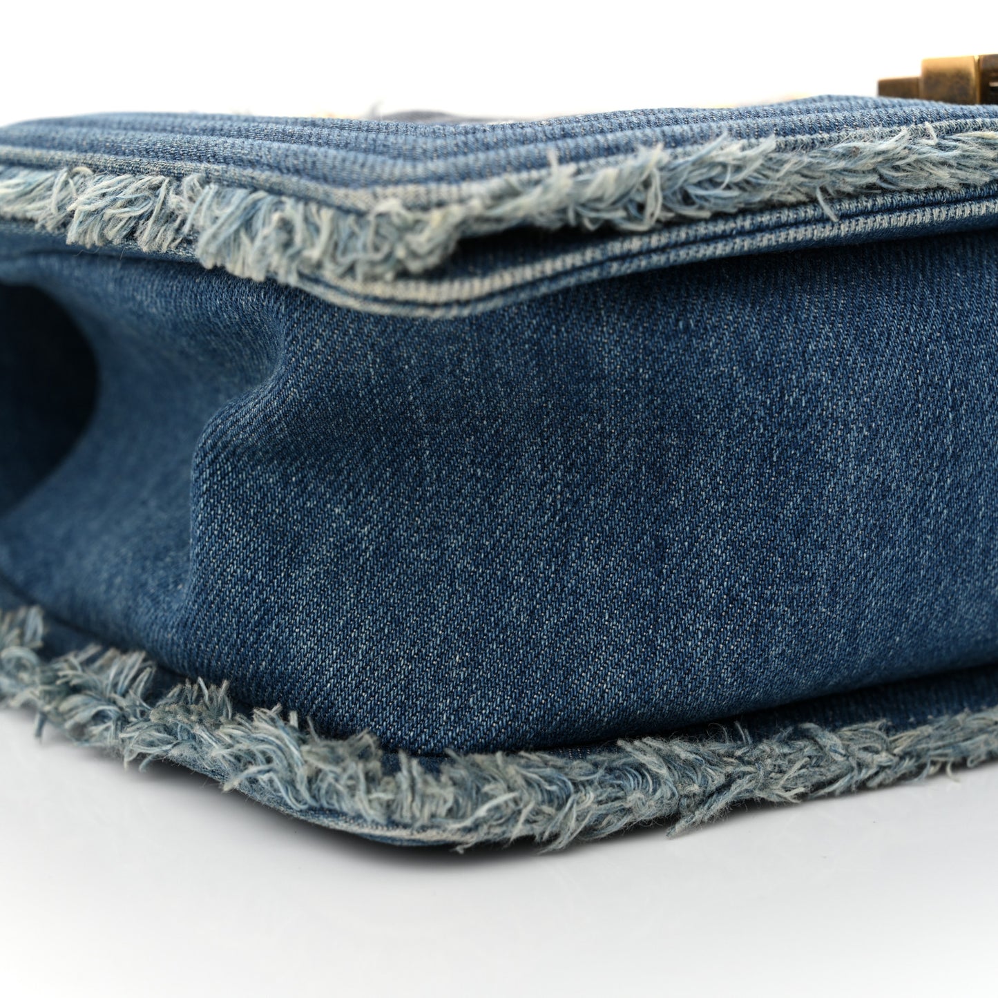 Denim Patchwork Medium Boy Flap Blue