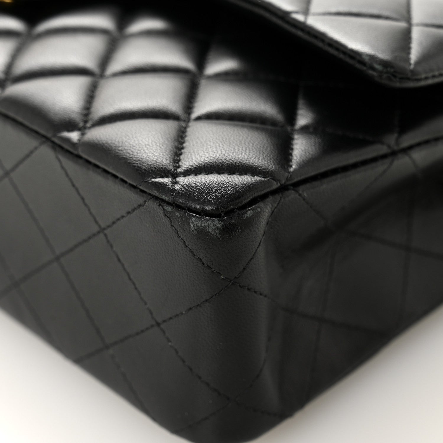Chanel Lambskin Quilted Medium Double Flap Black 11 of 12