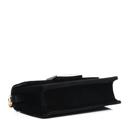 Gucci Velvet Crystal Square G Shoulder Bag Black 3 of 6