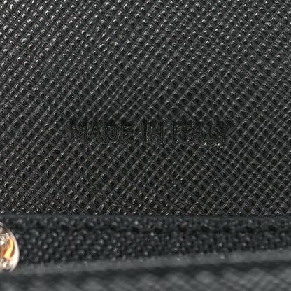 Prada Saffiano Crystal Studded Chain Wallet Black 7 of 8
