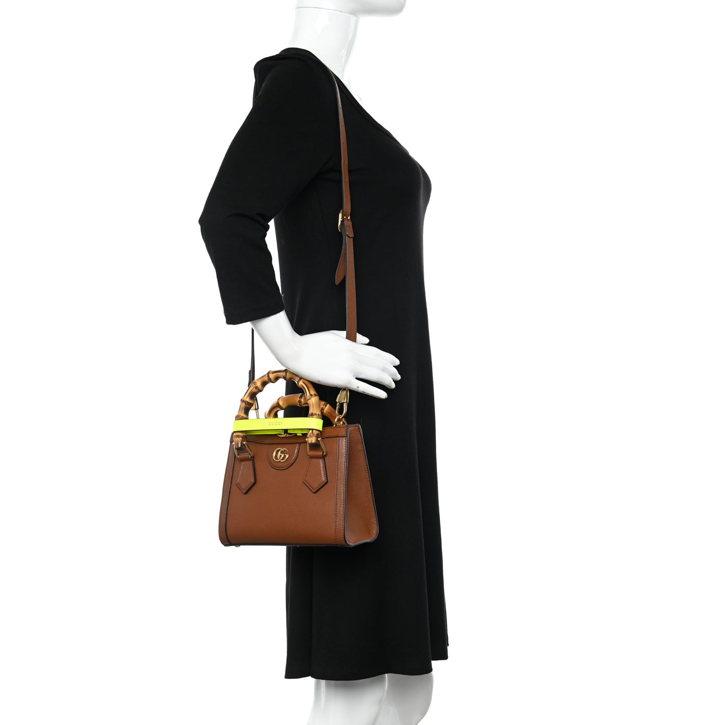 Wonka Grain Calfskin Mini Diana Tote Bag Cuir Yellow Fluo