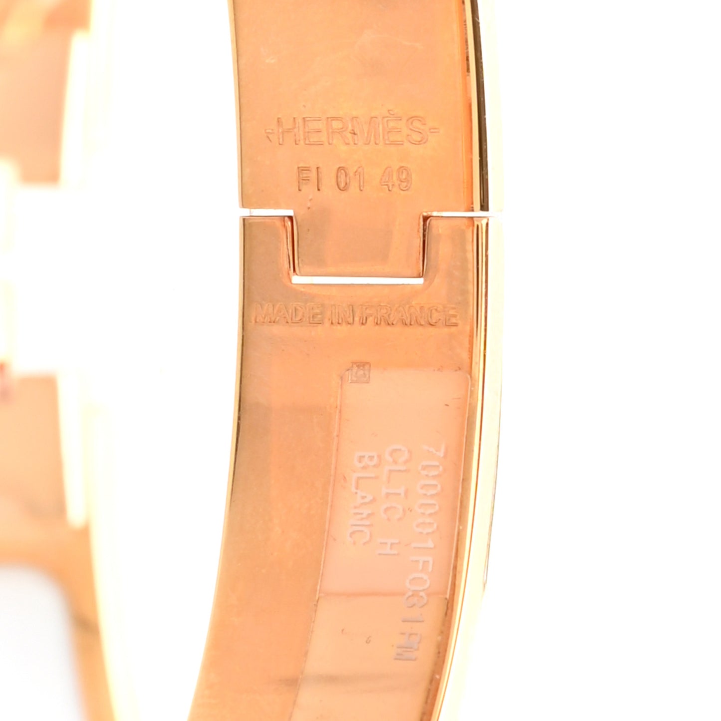 Enamel Narrow Clic Clac H Bracelet PM White