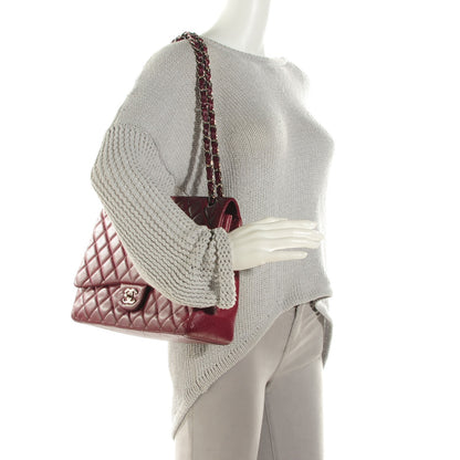 Chanel Caviar Maxi Single Flap Dark Red 2 of 9