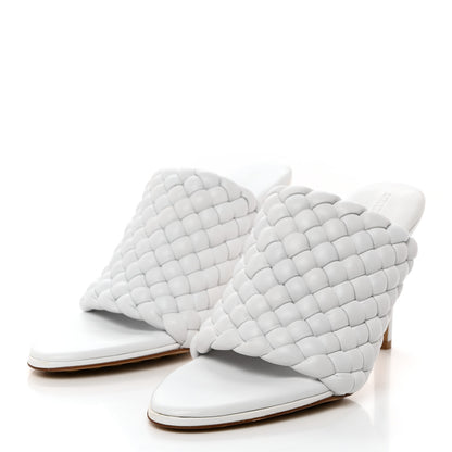 Bottega Veneta Nappa Padded Intreccio The Curve Sandals 39.5 Optic White 3 of 9
