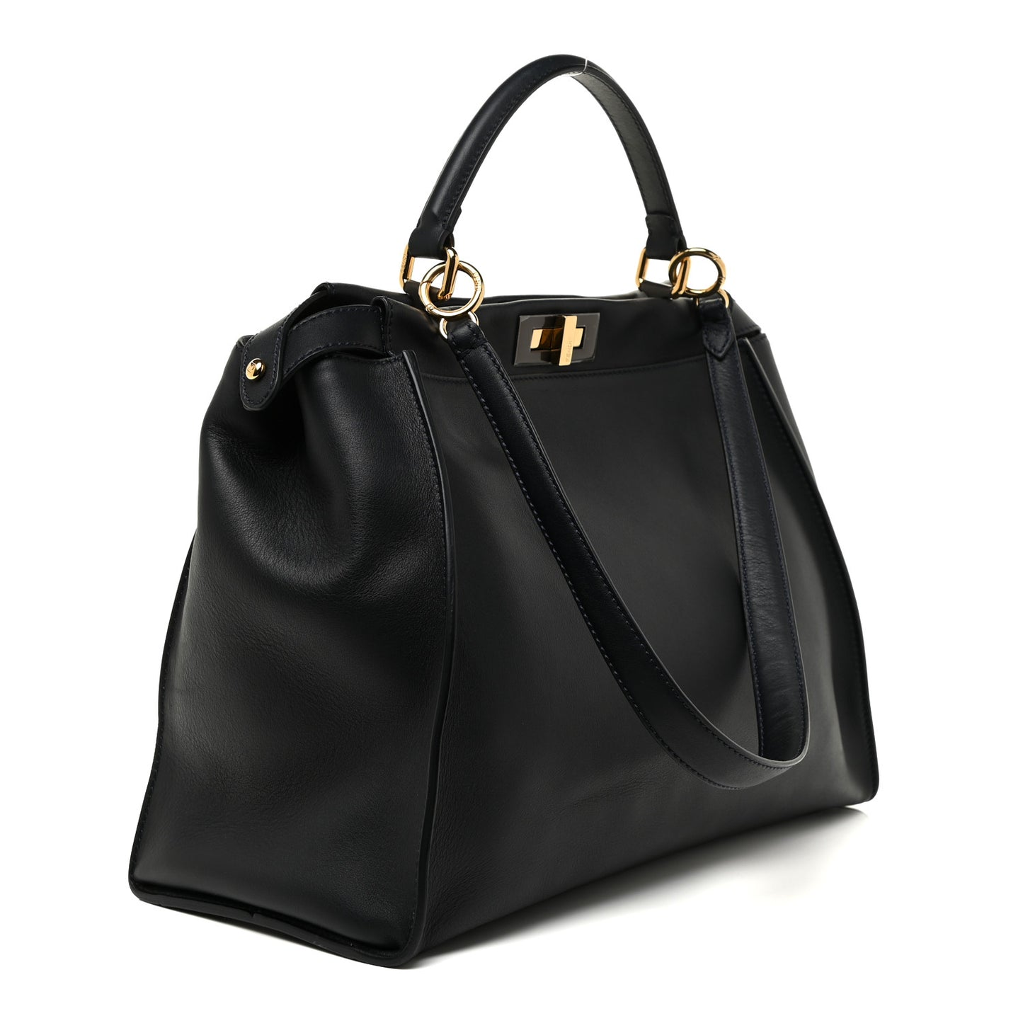 Vitello Dolce Marmol Large Peekaboo Iconic Satchel Blue Notte