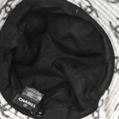 Chanel Denim CC Bucket Hat M White Black 7 of 9