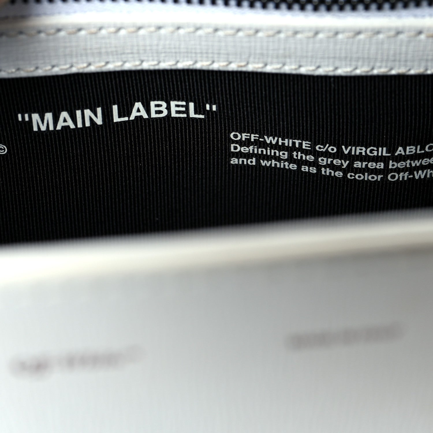 Off-White Saffiano Striped Diag Binder Flap Bag White Black 7 of 16