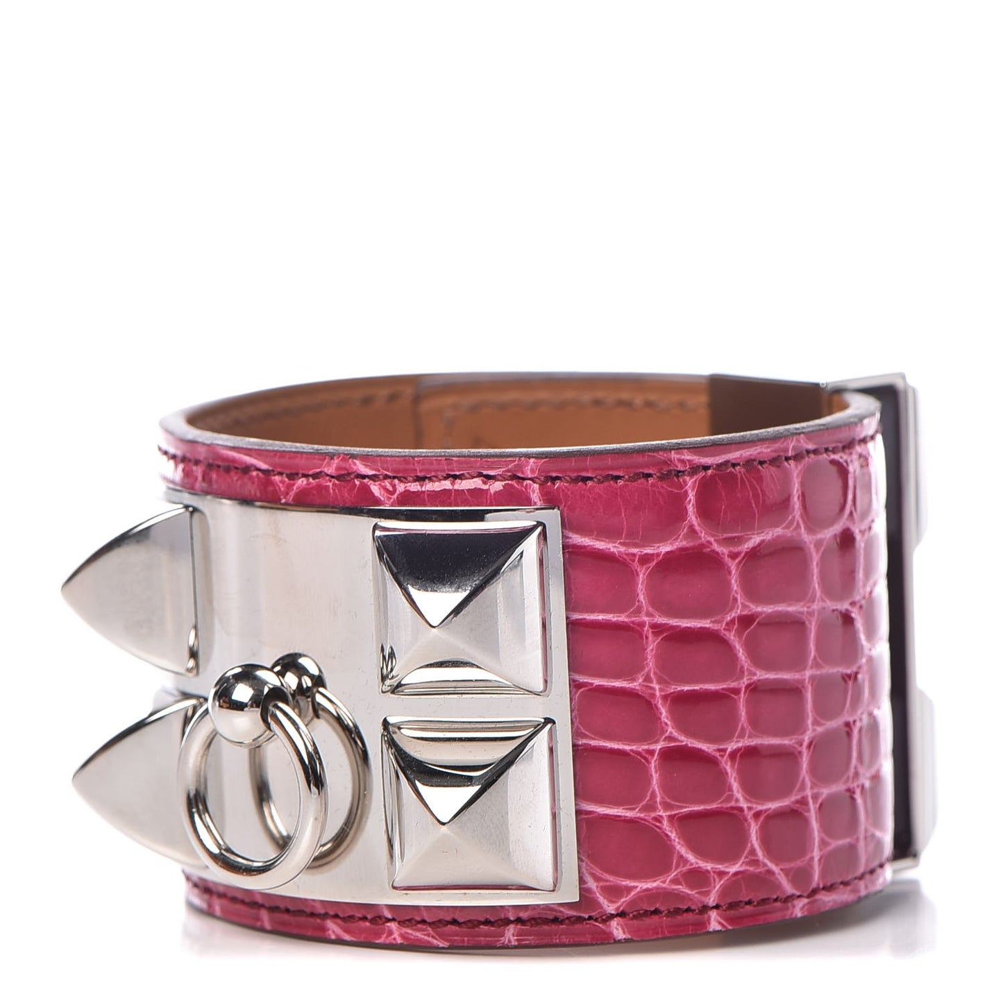 Shiny Alligator Collier De Chien CDC Bracelet S Fuchsia