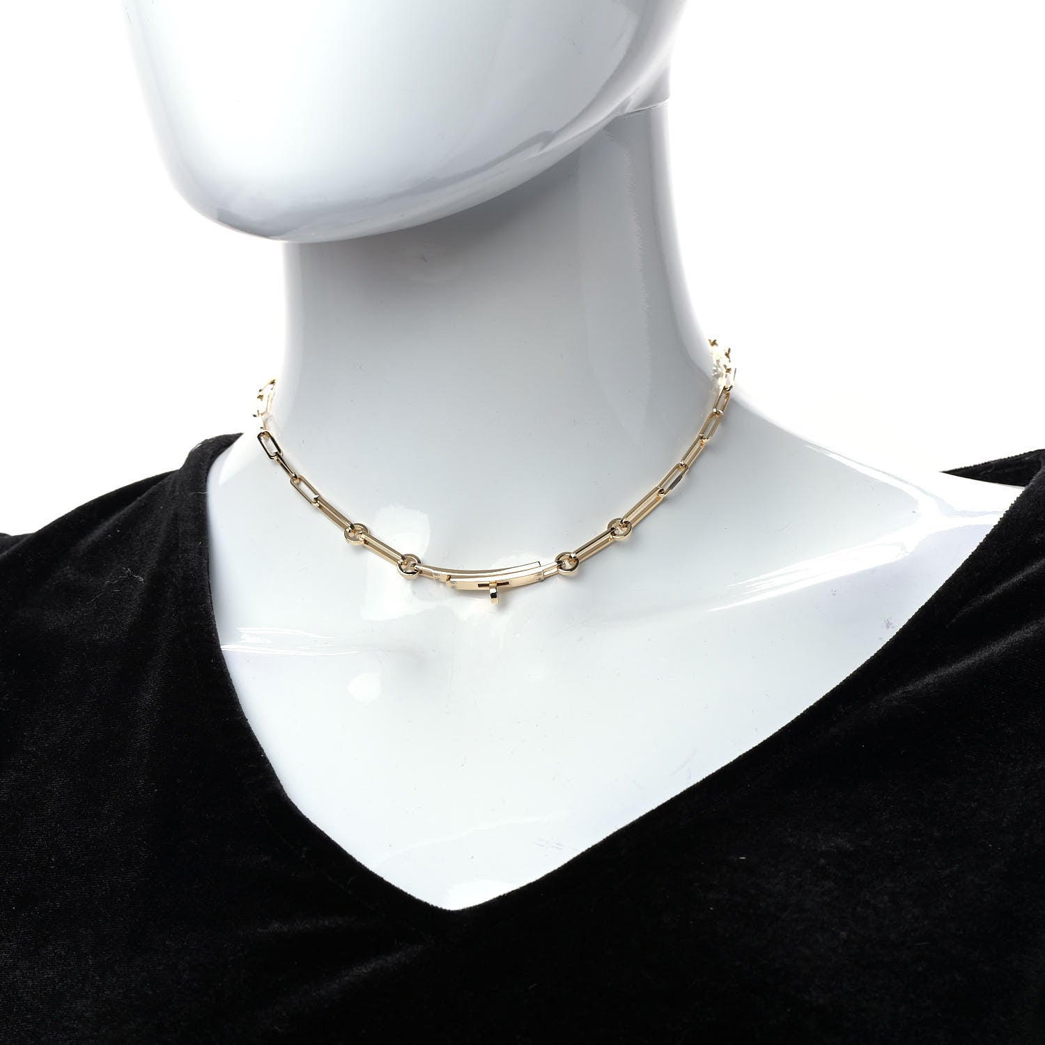 Hermes 18K Yellow Gold Diamond Kelly Chaine Choker Necklace 2 of 6