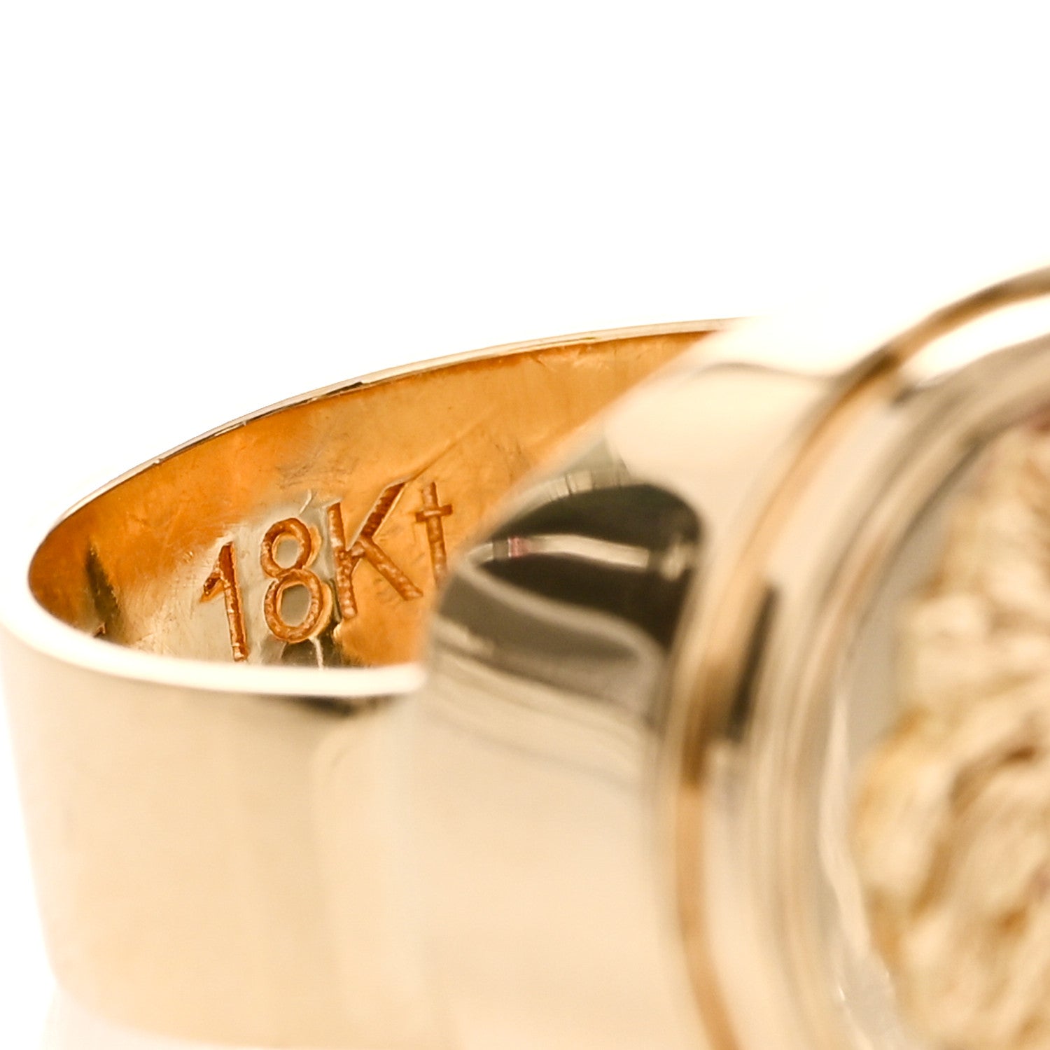 Foundrae 18K Yellow Gold Diamond Strength Lion Ring 49 4.75 5 of 5