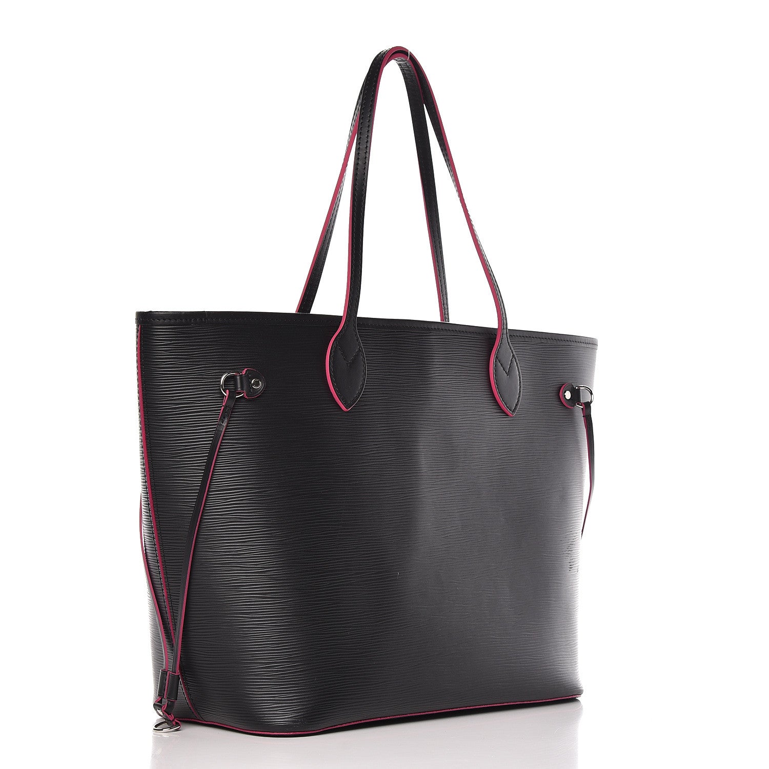 Louis Vuitton Epi Neverfull MM Black Hot Pink 4 of 10