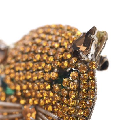 Gucci Metal Crystal Cat Brooch Orange 6 of 6