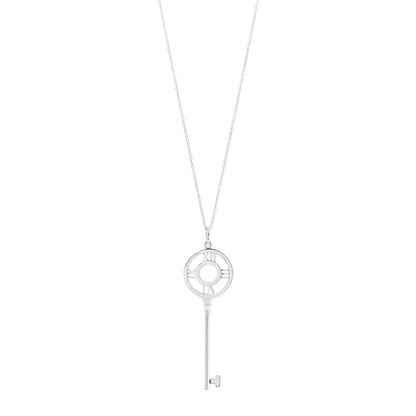 Tiffany Sterling Silver Atlas Key Pendant Necklace 1 of 6