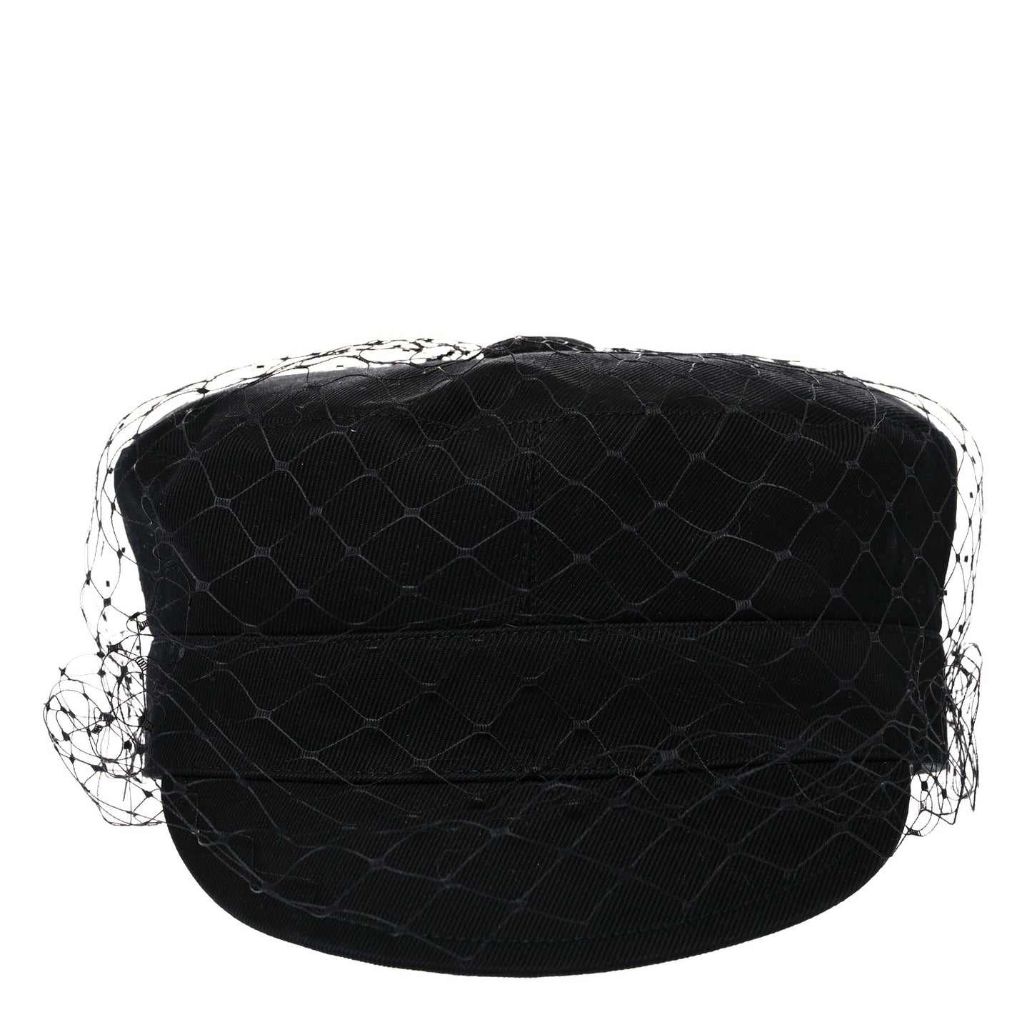 Cotton Canvas Arty Cap with Veil 58 Black