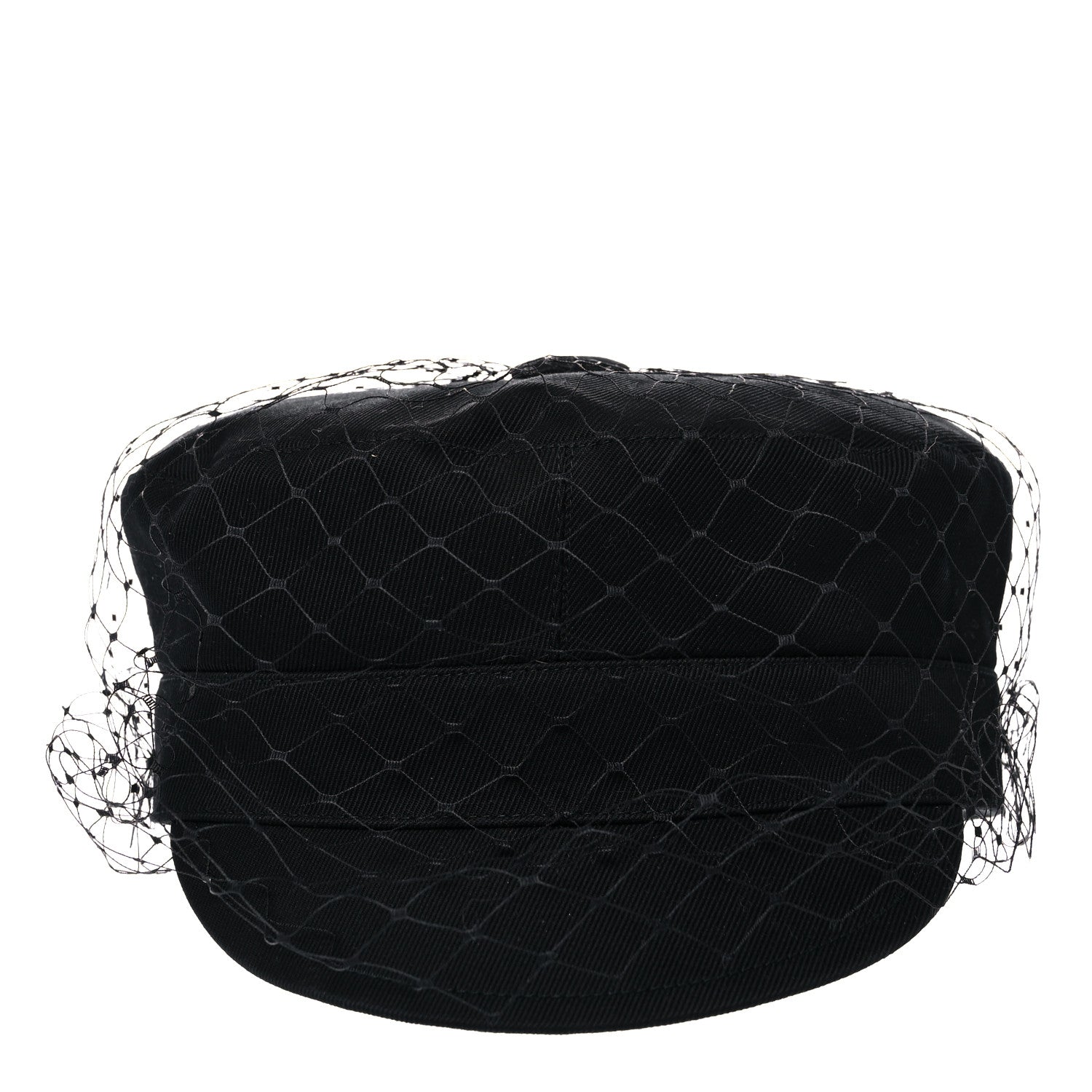 Christian Dior Cotton Canvas Arty Cap with Veil 58 Black 3 of 8