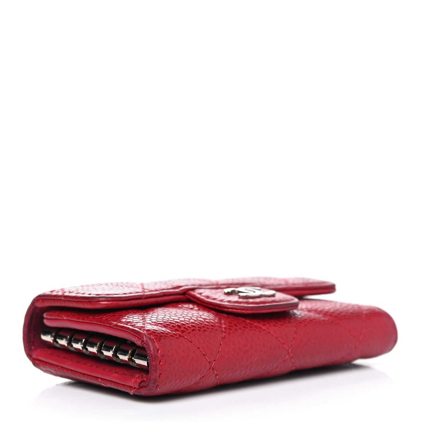 Metallic Caviar Quilted 6 Key Holder Dark Pink