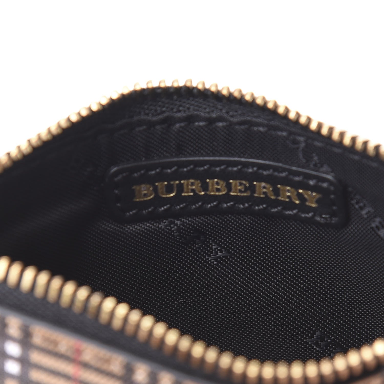 Burberry Mini Vintage Check Calfskin Somerset Coin Case Card Holder Antique Yellow 6 of 8