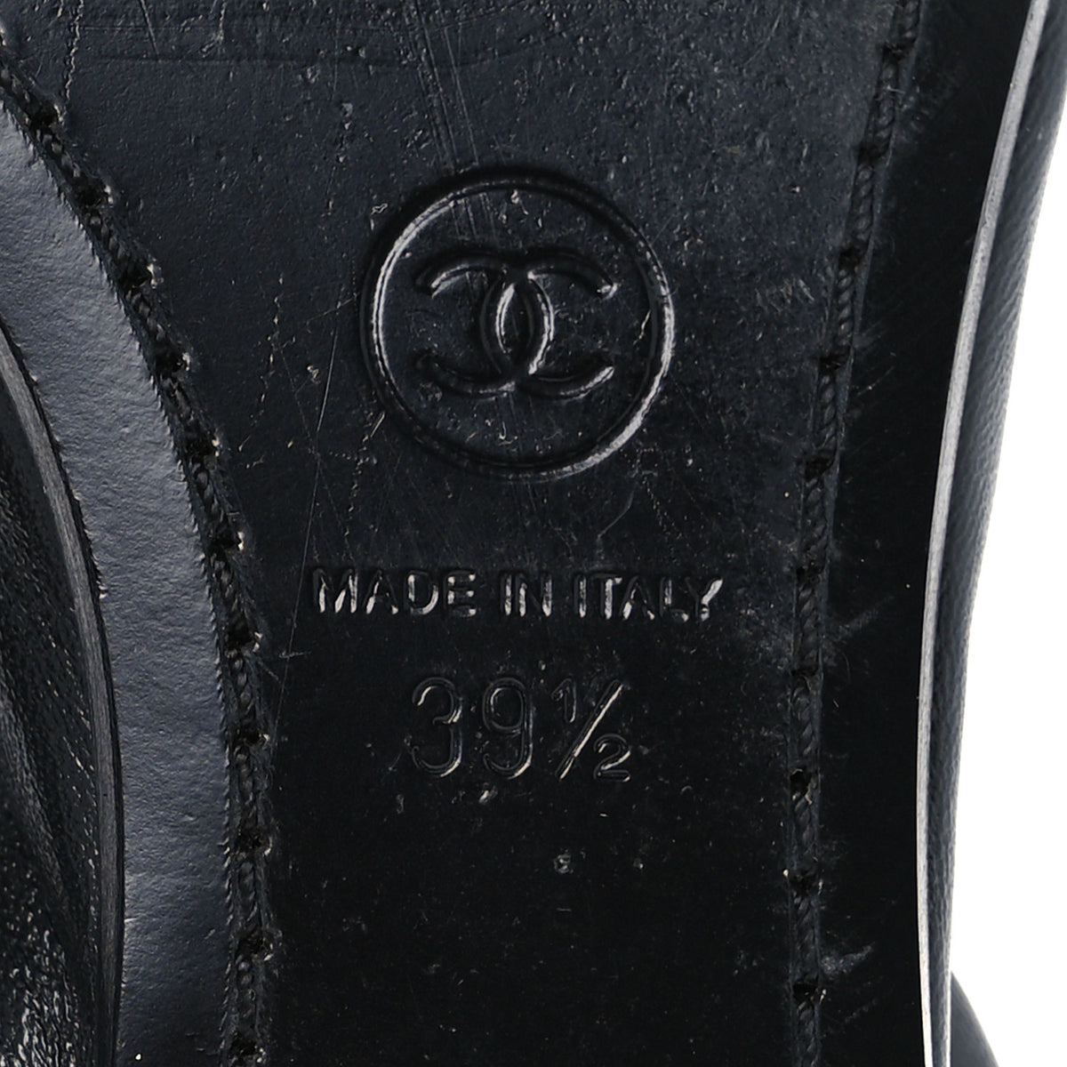 Lambskin CC Turnlock Ballerina Flats 39.5 Black