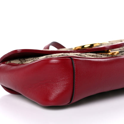 Gucci Monogram Azalea Calfskin Matelasse Diagonal Small GG Marmont Shoulder Bag Beige Ebony New Cherry Red 16 of 29