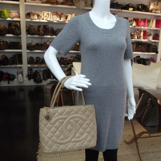 Chanel Caviar Quilted Medallion Tote Beige 2 of 11