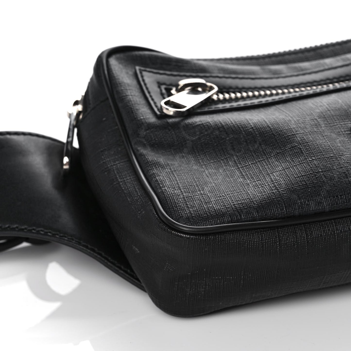 Soft GG Supreme Monogram Web Belt Bag Black Grey