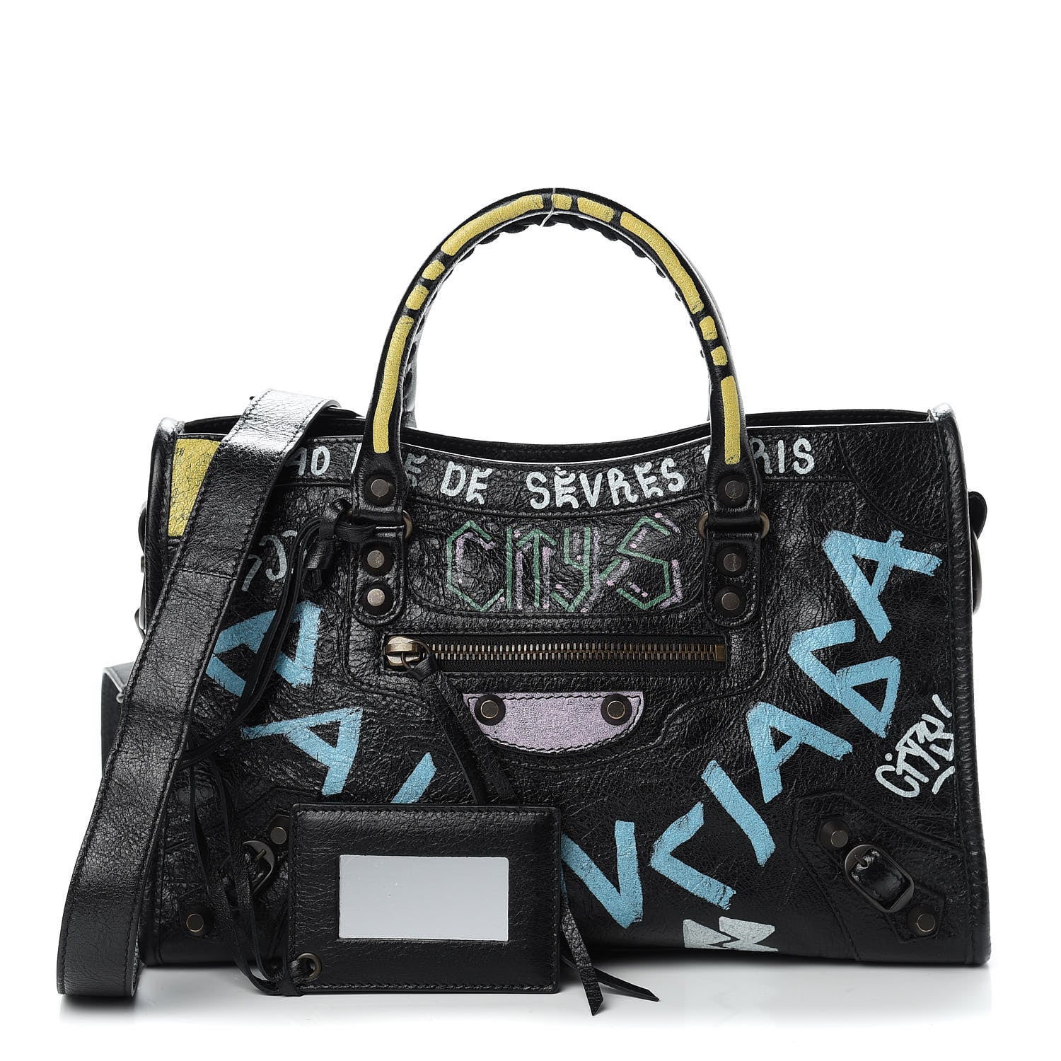 Balenciaga Agneau Graffiti All Over Classic Hardware S City Black Multicolor 1 of 10