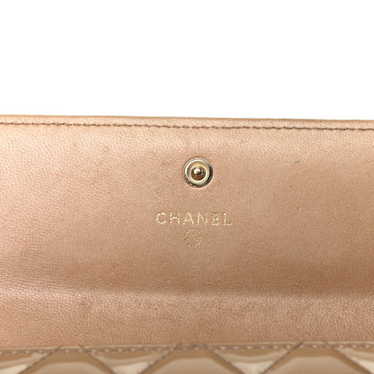 Chanel Iridescent Patent Calfskin Quilted Boy Flap Wallet Dark Beige 6 of 9