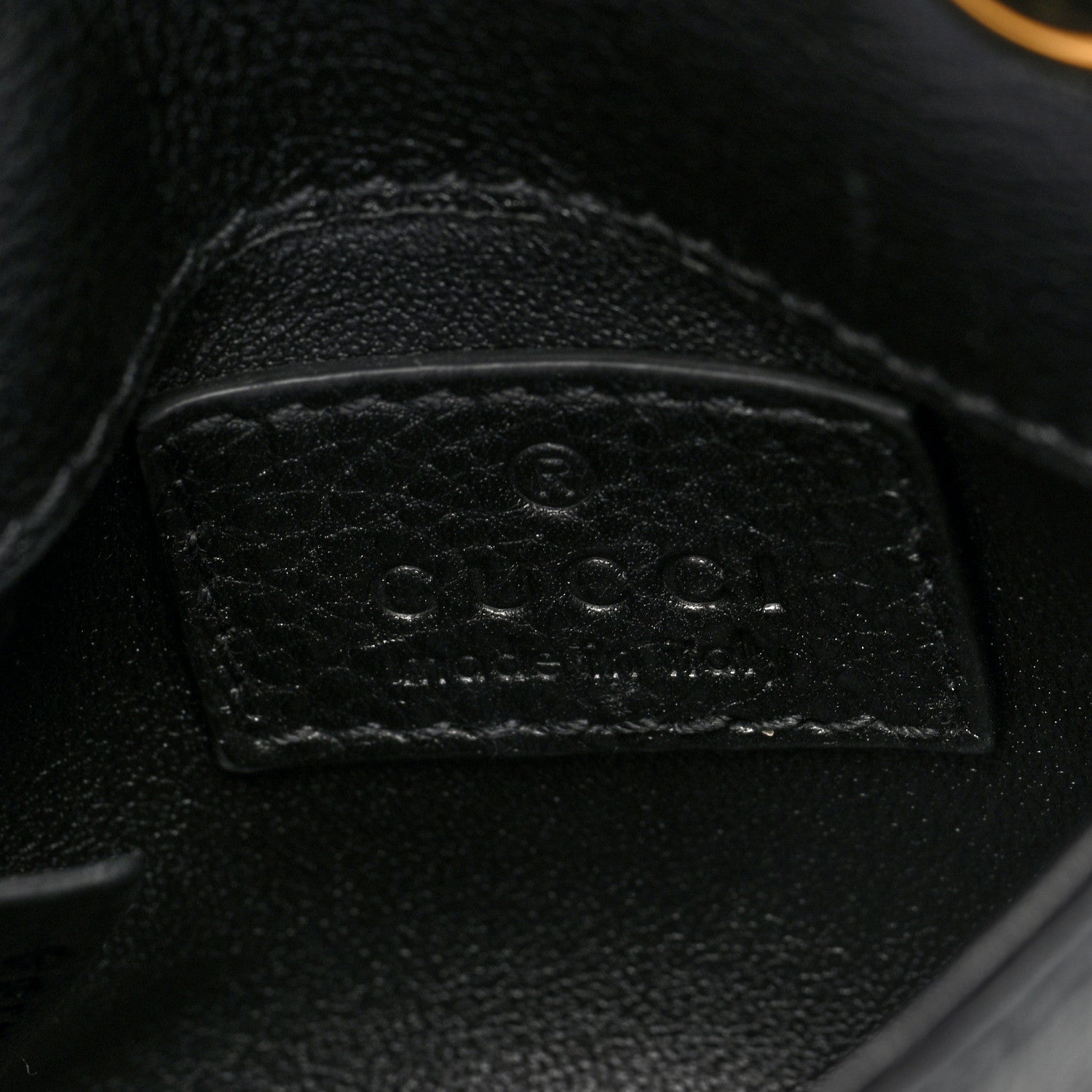 Gucci Roxy Calfskin Blondie Card Case Wallet with Strap Black 6 of 9