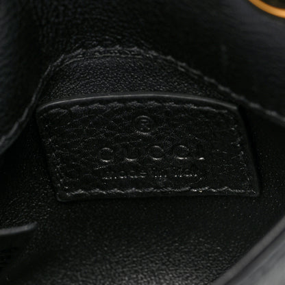 Gucci Roxy Calfskin Blondie Card Case Wallet with Strap Black 6 of 9