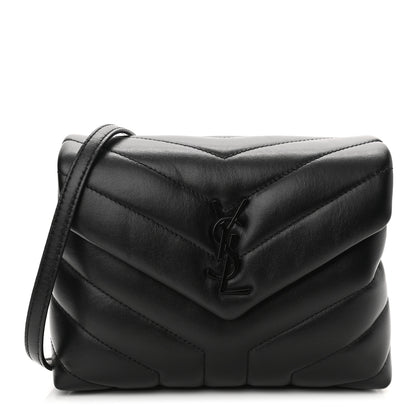Saint Laurent Calfskin Y Quilted Monogram Toy Loulou Crossbody Bag Black 1 of 10