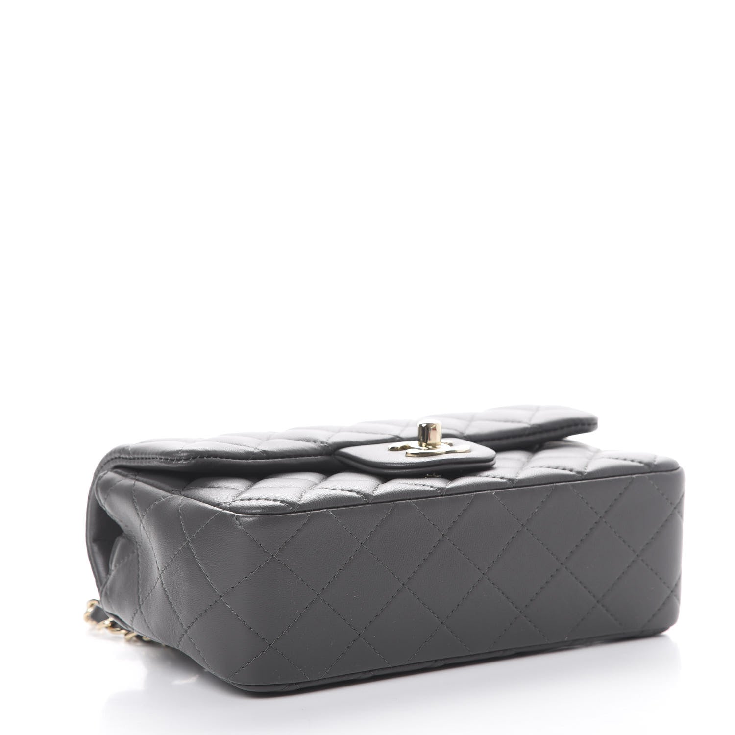Chanel Lambskin Quilted Mini Rectangular Flap Grey 3 of 13