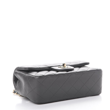 Chanel Lambskin Quilted Mini Rectangular Flap Grey 3 of 13