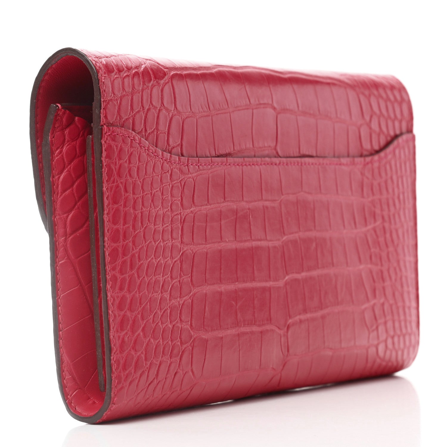 Hermes Matte Alligator Constance Long Wallet Rose Extreme 3 of 7