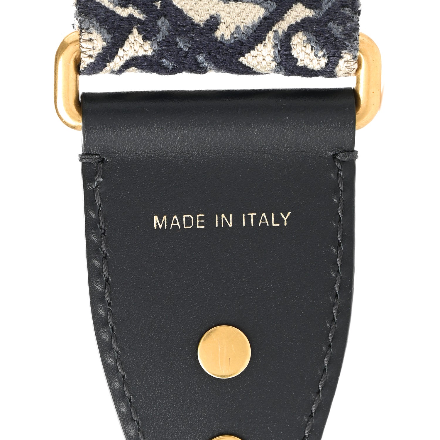Christian Dior Oblique Studded Shoulder Strap Blue 8 of 10