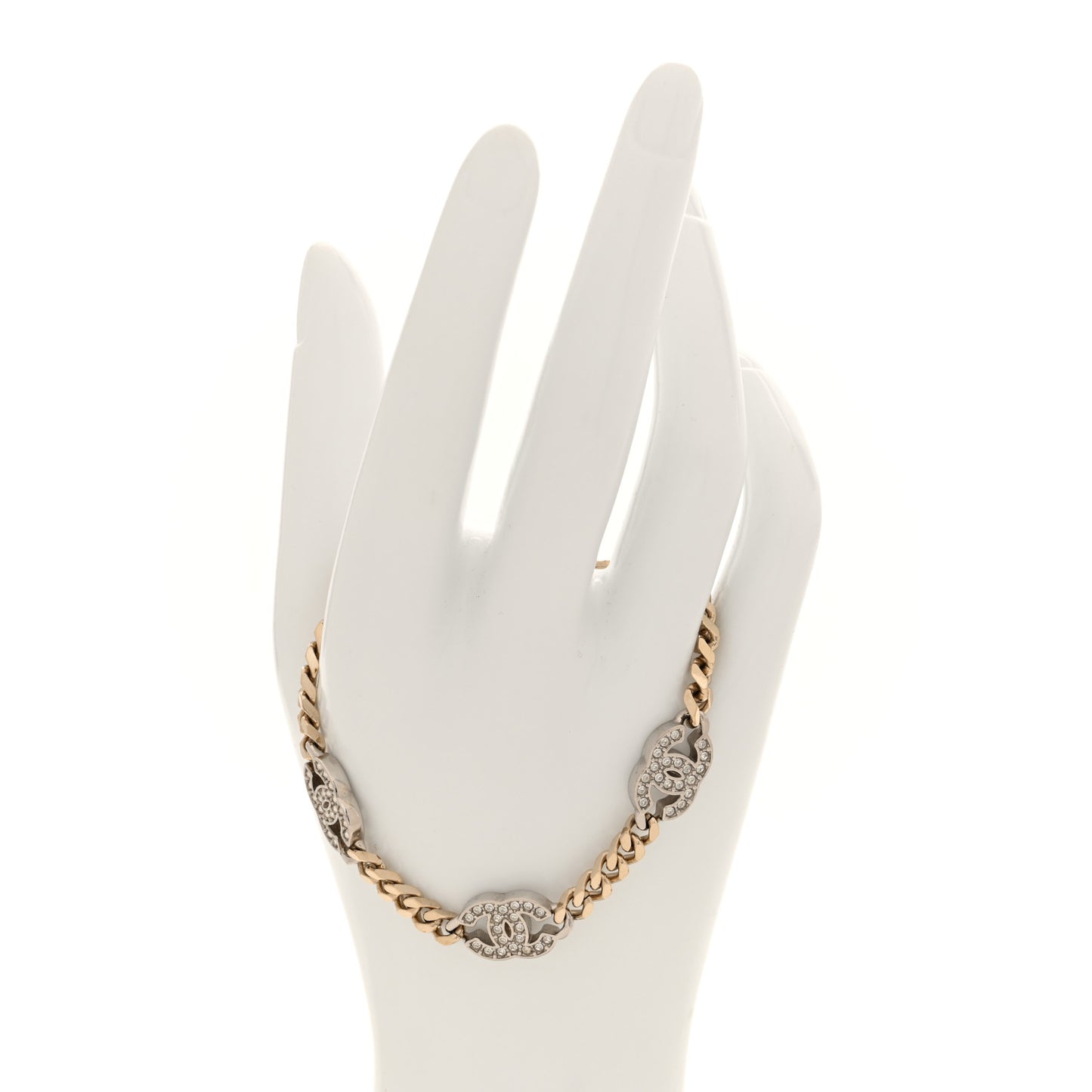 Crystal CC Chain Bracelet Gold Silver