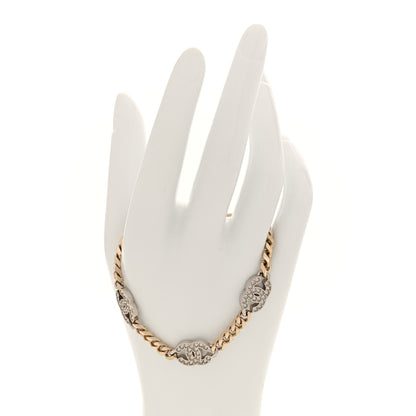 Chanel Crystal CC Chain Bracelet Gold Silver 2 of 5