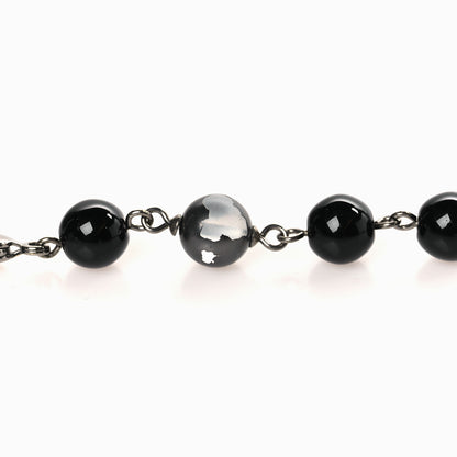 Chanel Ruthenium Pearl Beaded CC Long Necklace Black 5 of 7