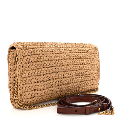 Saint Laurent Raffia Monogram Tassel Kate 99 Dark Nude 3 of 10