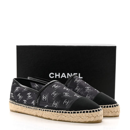 Chanel Mesh Grosgrain CC Espadrilles 41 Black White 9 of 9